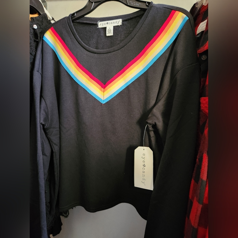 Retro striped crewneck